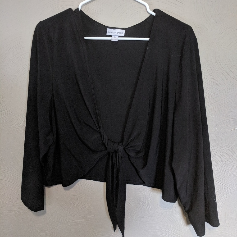 Black tie-front boero Lane Bryant 3-4X